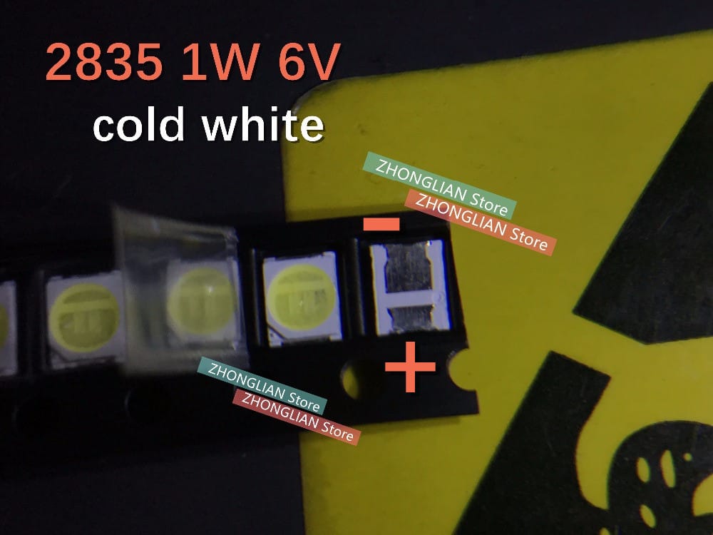 100PCS/LOT  LED LCD TV BACKLIGHT 1W 6V 2835 3528 LAMP BEADS COOL WHITE LIGHT 96LM