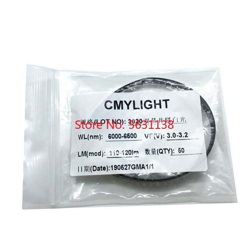 50PCS 3030 WHITE LED 110-120LM true white 6000-6500k  3V-300mA SMD light beads lamps cree led COB chip led power led