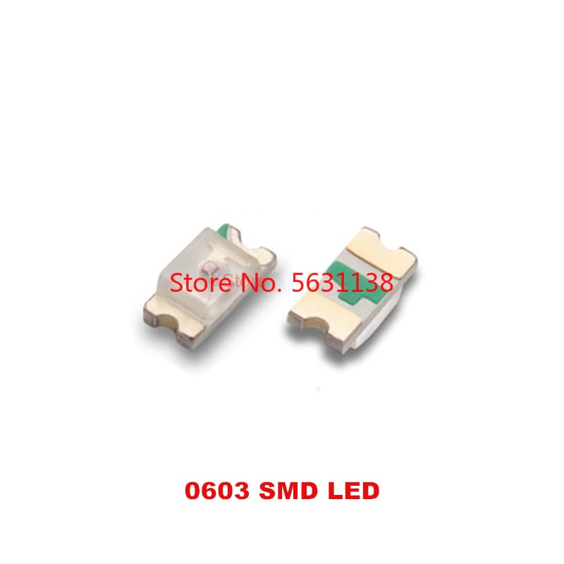 100PCS 0603 SMD LED BLUE/ RED/ YELLOW/GREEN/ORANGE/ PINK/ PURPLE 1.6*0.8mm 1.8-2.0v 20mA cree led COB chip led power Light Beads