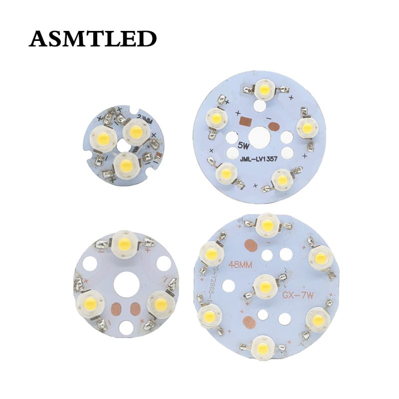 LED 1W Small Chip 3W 5W 7W 35mil LED Flashlight Car Lights Lamp Bead White Warm white With 23MM 30mm 48mm Round Aluminum PCB