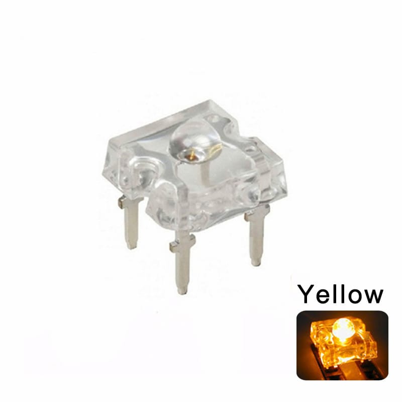 100pcs F3 3mm Piranha Yellow LED Super Flux 20mA Transparent Ultra Bright Round Head Water Clear Lamp Light Beads