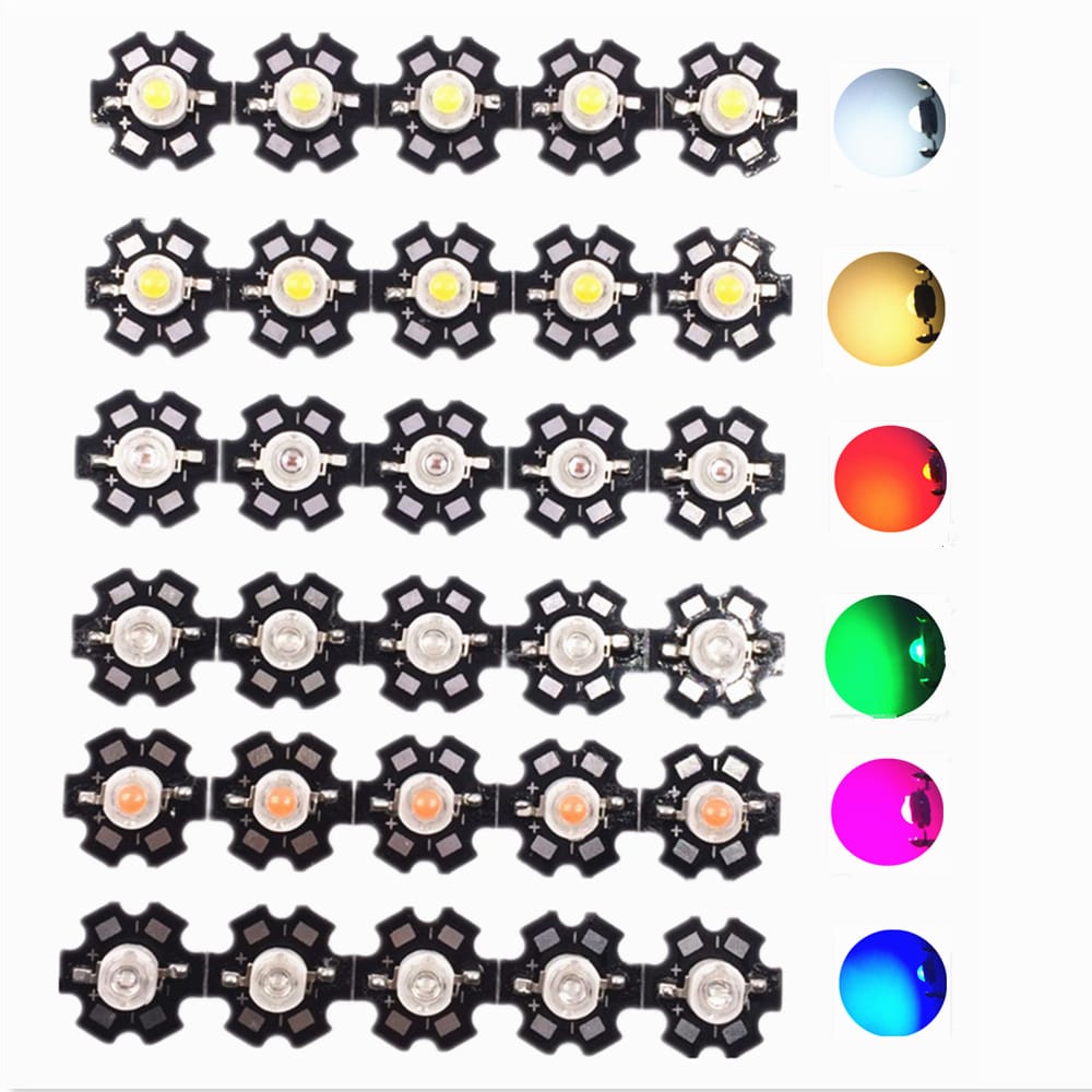 3W Warm Cool White Red Blue Green UVA Full Spectrum 660nm 440nm LED Grow Light For 3 watt Light Beads High Power LED Chip