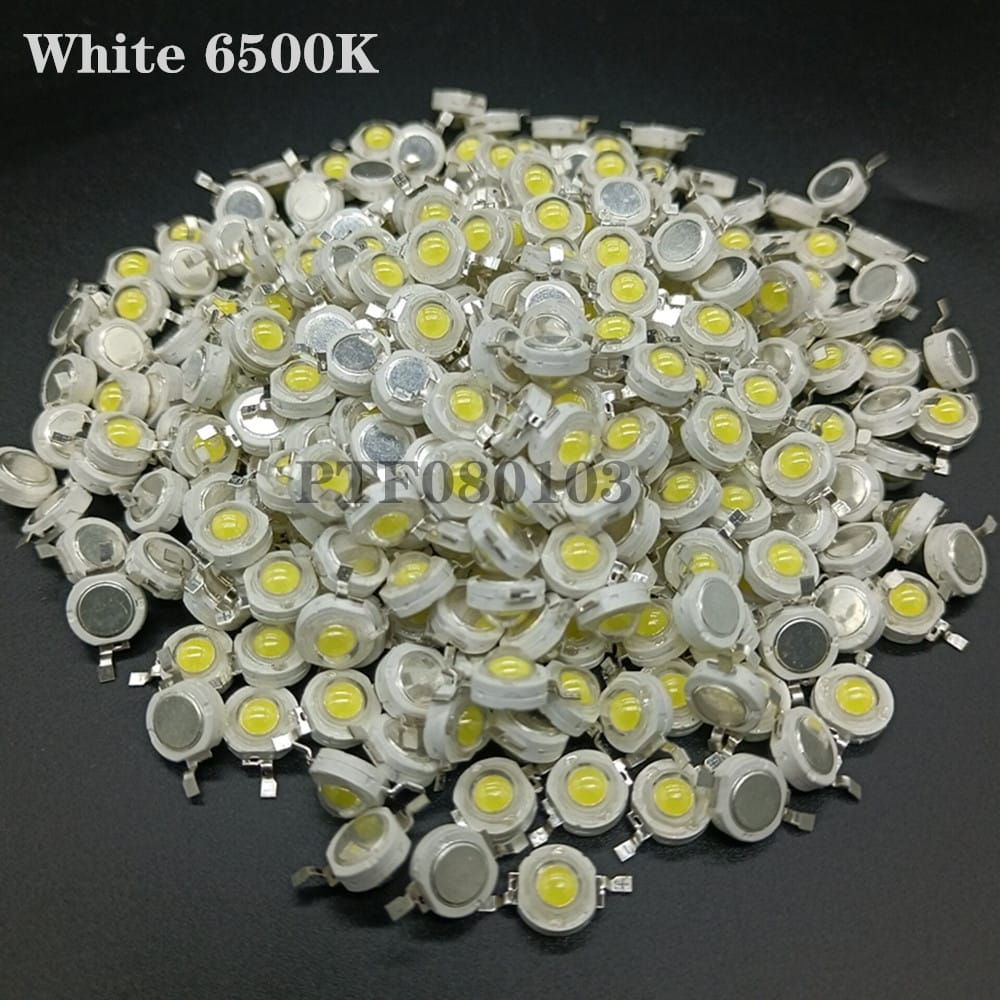 100pcs 1W 3W High Powre LED Bead Warm white Neutral White Cool white 10000K 20000k 30000k LED Chip Emitter for light diy