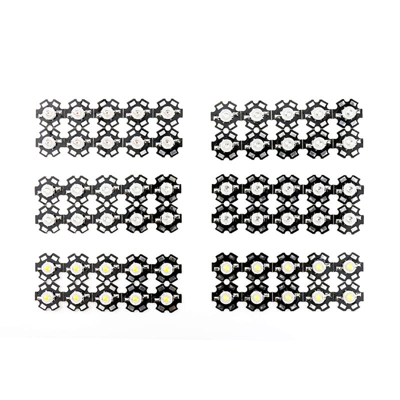 10pcs a lot 1W 3W  White/Warm White High Power LED Lamp Bead For Flashlight Lights Bulb Chip+20MM Radiator Aluminum Base For DIY