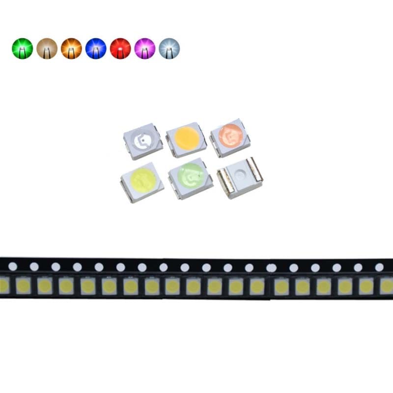 100pcs/lot LED 3528 1210 SMD Lamp Beads Car Dashboard Light-emitting Tube White Green Blue Red Yellow Pink Warm White