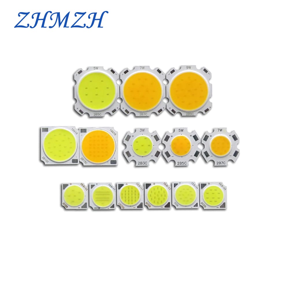 ZHMZH 5pcs/lot LED COB Lamp Beads 3w 5w 10w 12w 15w White Warm White Flip Chip Light Board LED Chip COB Light Bead
