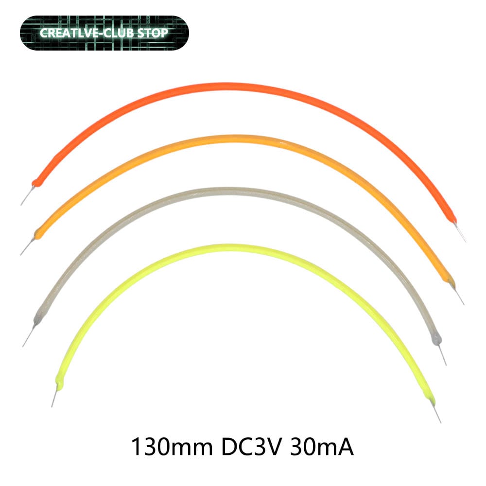 10pcs 130mm LED Soft Filament Cob Lamp Bead Bulb Diode DC3V 30mA For Edison Incandescent Light Accessories Light Creative DIY