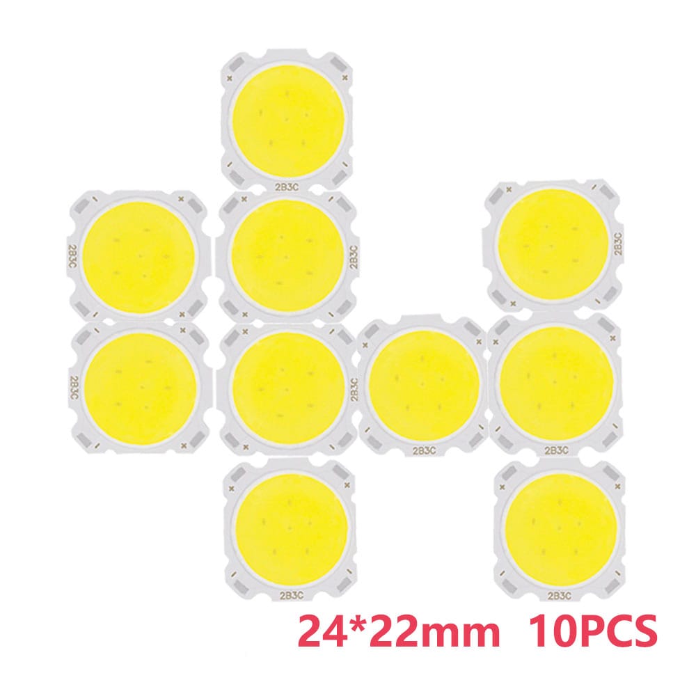 10pcs a lot 3W/5W/7W/10W High Power LED COB Light Beads 24MM LED lamp Bead LED Bulb Chip Spot Light Downlight Diode Lamps White