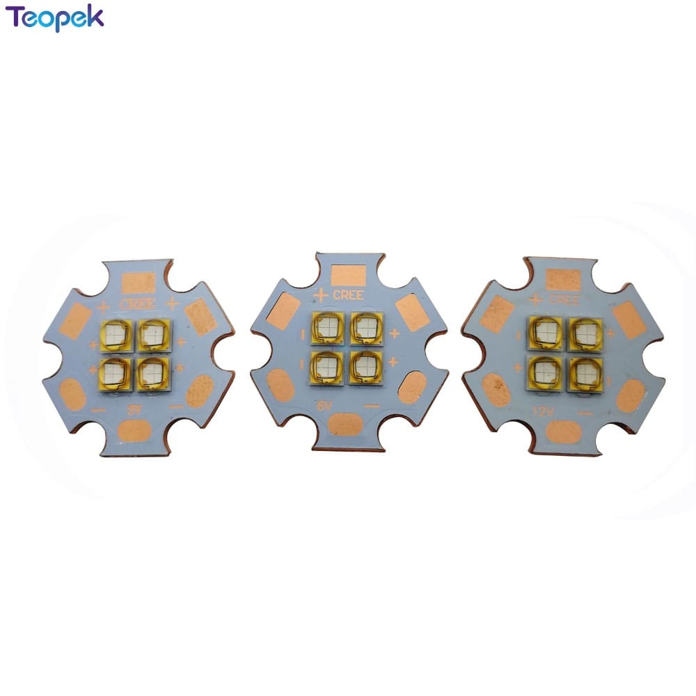 5pcs LG3535 18W 450nm 4 Chip High Power Plant Grow LED Lighting Emitter Bead  3V 6V 12V Royal Blue on 20mm Copper PCB