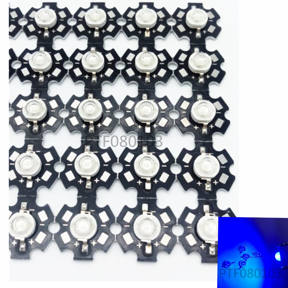 10pcs 3W 45mil Chip Royal Blue 445nm~460nm LED bead diodes plant grow light lamp parts