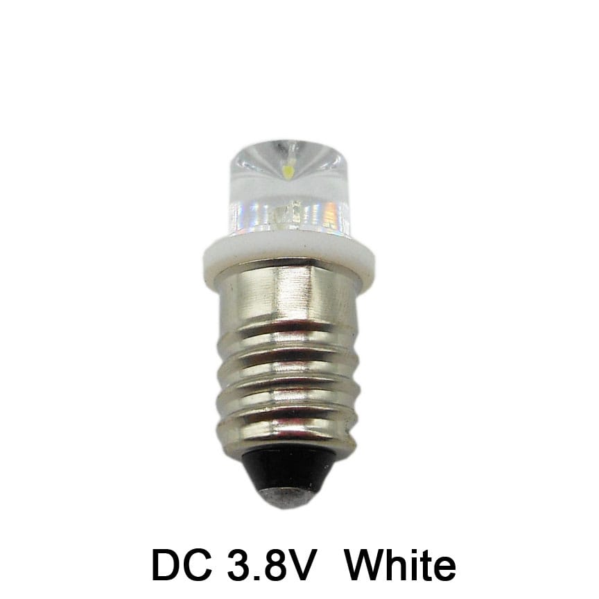 DC 3.8V White E10 Screw Light Bulb LED Light Ball Student Experiment Light Beads 5pcs/lot
