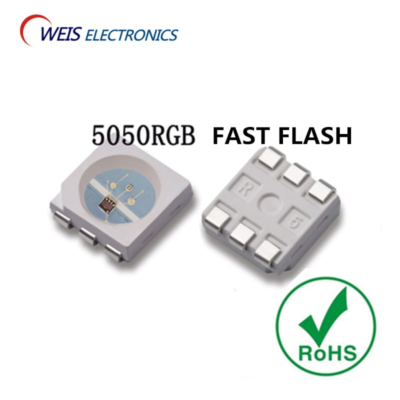 20PCS, 5.0*5.0MM,  5050 RGB FAST FLASH, SMD 6PIN, Automatic Fash Light Beads Lamp LED,