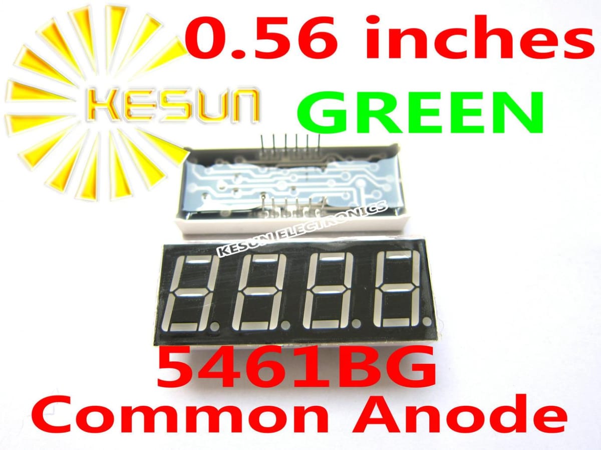 50PCS x 0.56 inches Green Red Blue Jade Green 4 Digital Tube 5461BG 5461AG 5461BS 5461AS 5461BGG LED Display Module Light Beads