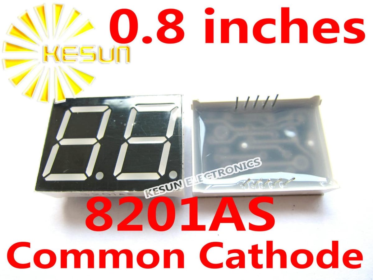 2PCS x 0.8 inches Red Common Cathode/Anode 2 Digital Tube 8201AS 8201BS LED Display Module Light Beads