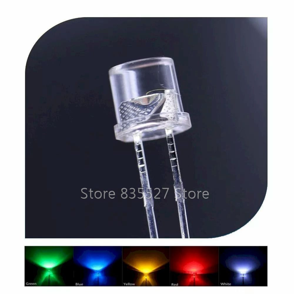 1000pcs/lot white 5mm F5 LED lamp beads FLAT TOP Warm White/red/yellow/green/blue/purple/RGB/orange/pink Light emitting diodes