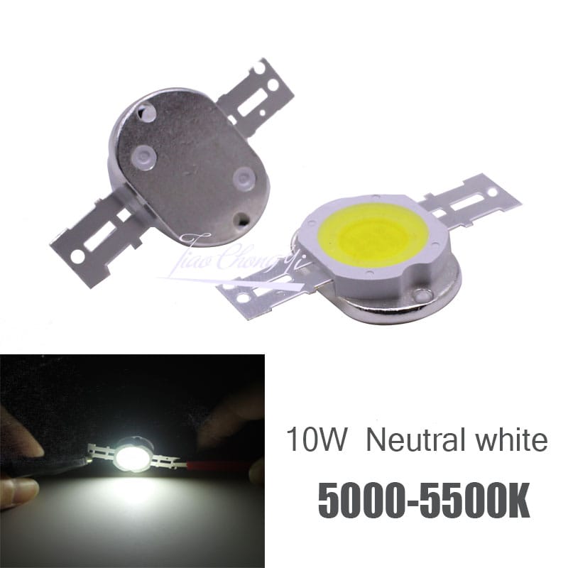 10W High Power LED Chip  Neutral White 5000k Lighting Beads 9-12v 1050mA Integrated Matrix Bulb COB Lamp For Floodlight 10PCS