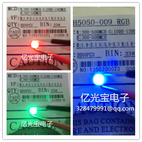 100pcs 5050 RGB SMD LED RED BLUE GREEN SMT LED PLCC-6 3-CHIPS Light Emitting Diodes Lamp Bead For Car, Boat, Bike DIY