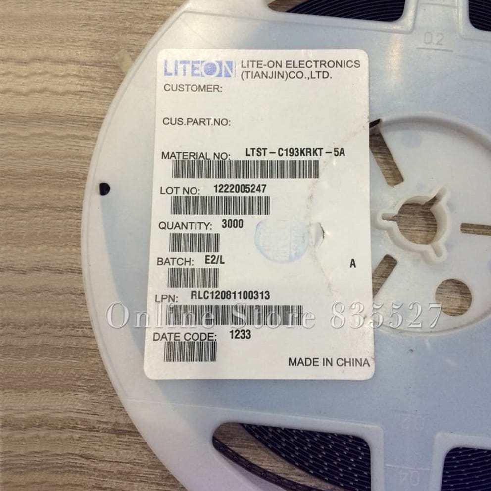 1000pcs/lot LTST-C193KRKT-5A original Taiwan Lite ON 0603 1608 ultra bright red SMD LED light-emitting diode lamp beads
