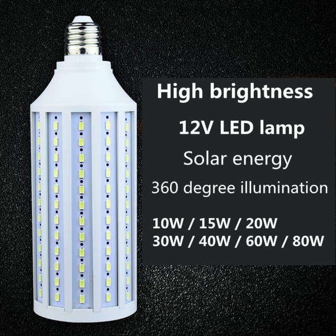 5730 lamp beads 10W 15W 20W 30W 40W 60W 80W Light Bulb B22 E27 E14 LED Lamp Bulb IP30 Corn Bulb light 12V Solar Lamp