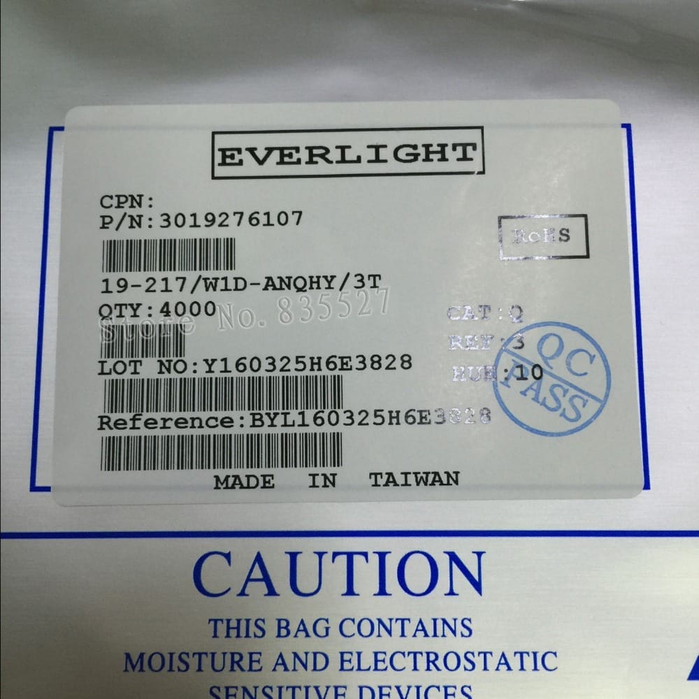 4000PCS/LOT ( Make  EVER LIGHT )  1608 0603 white SMD LED lamp beads bright LED light emitting diode