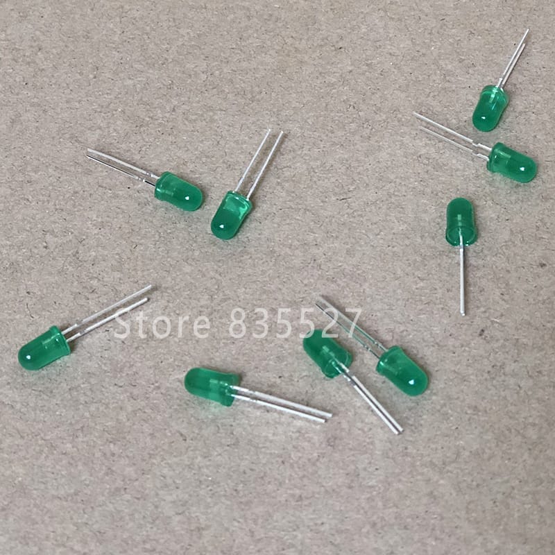 1000pcs/lot F5 5MM Round LED in the color DIP Green Turn Emerald Green LED light emitting diode For DIY Lights lamp beads