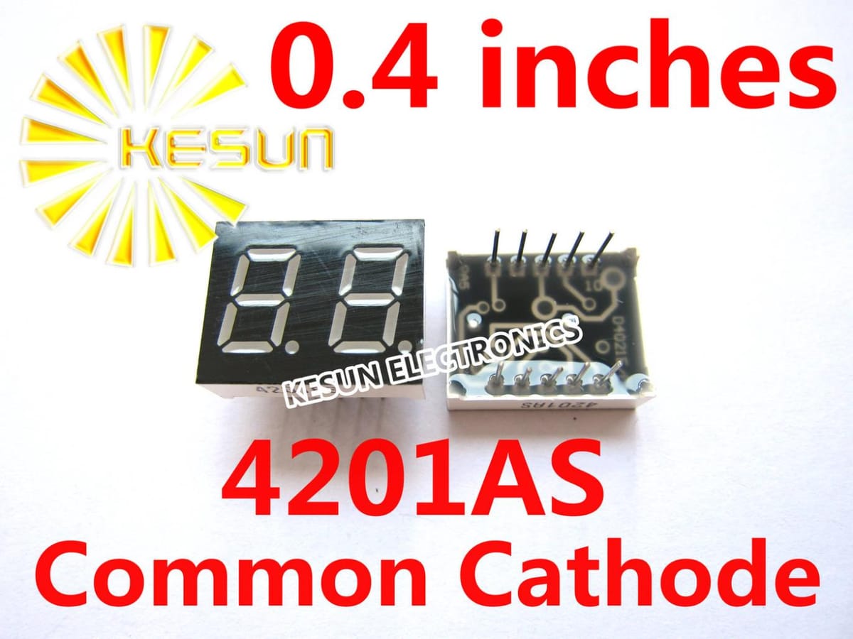 5PCS x 0.4 inches Red Common Anode/Cathode 2 Digital Tube 4201AS 4201BS LED Display Module Light Beads