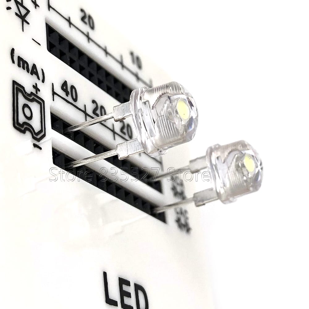 500PCS/LOT/Bag 8MM F8 white straw hat 53-58LM super bright power 0.5W LED light emitting diode (leds) for DIY lights lamp bead