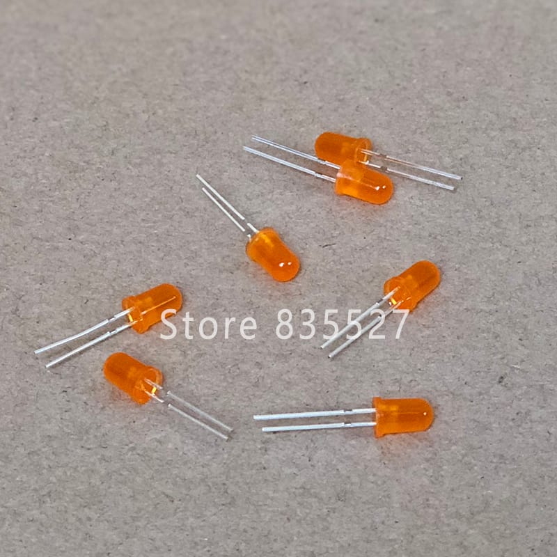 1000pcs/lot F5 5MM Round LED in the color DIP Orange Turn Orange LED light emitting diode For DIY Lights lamp beads