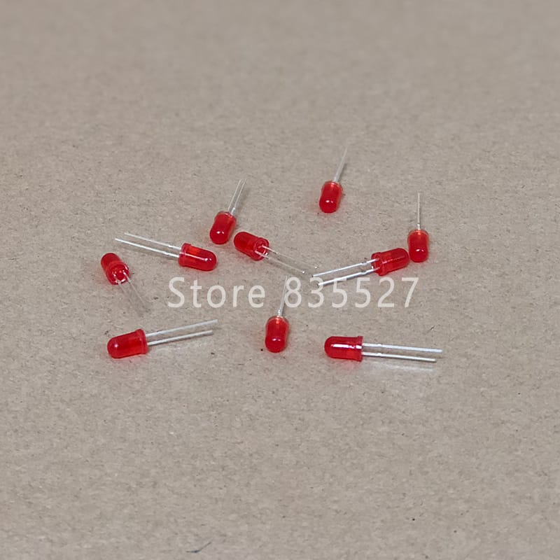 1000pcs/lot F5 5MM Round LED in the color DIP Red Turn Red LED light emitting diode For DIY Lights lamp beads