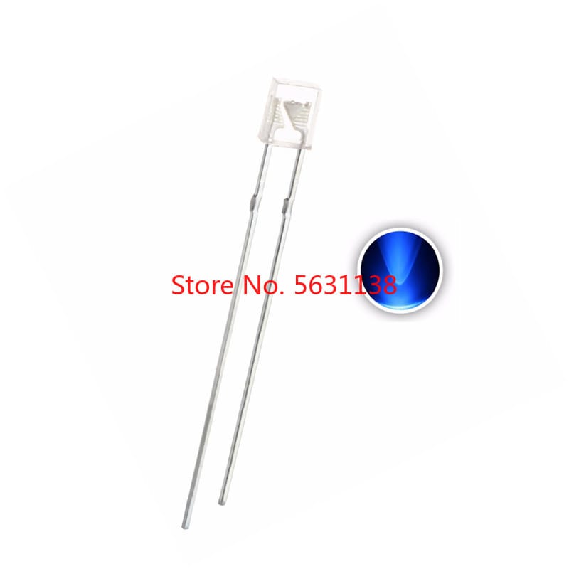 100pcs 2X3X4mm Emitting Diode Square LED Blue 20mA 3V Water Clear DIP-2 2*3*4mm Rectangle LED 2PINS Lamp Ultra Bright Light Bead
