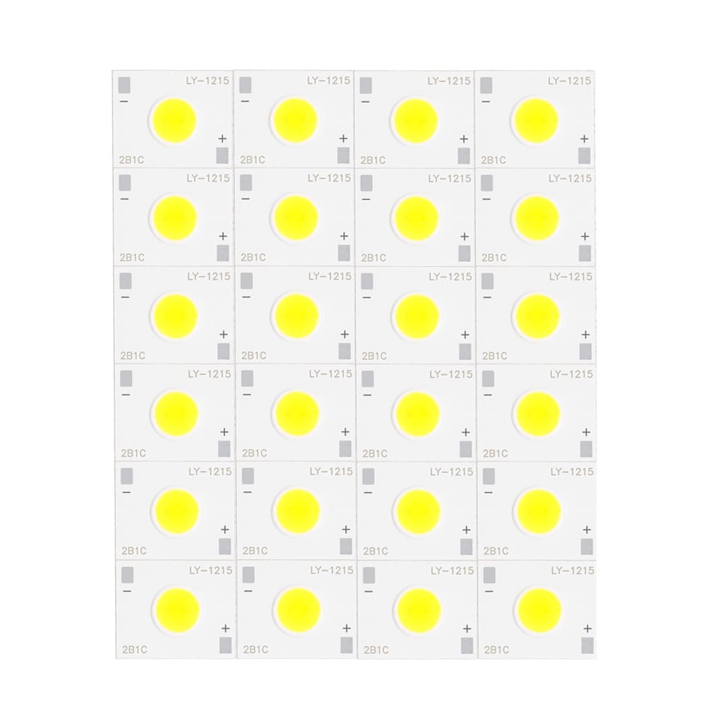 24PCS  LED COB Chip Light 3-3.2V 250-300mA Diodes Lamp Bulb for outdoor focus Spotlight Garden Integrated Light Beads White