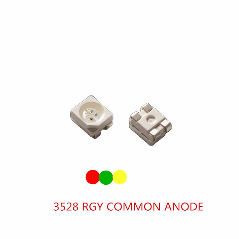 3528 RGY LED Red + Green + YELLOW Common Anode / Cathode Water Clear Plcc-4 20mA SMD LED LIGHT BEADS LAMPS  3.5*2.8*1.9MM