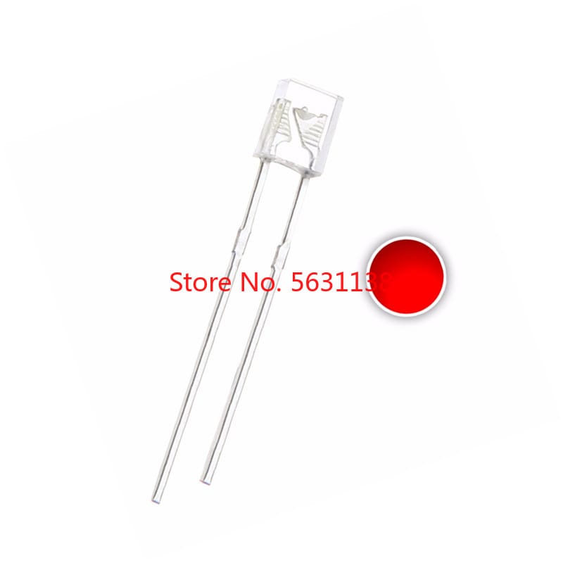 100pc 2X3X4mm Emitting Diode Square LED RED chip 20mA 3V Water Clear DIP-2 2*3*4mm Rectangle 2PINS Lamp Ultra Bright Light Beads