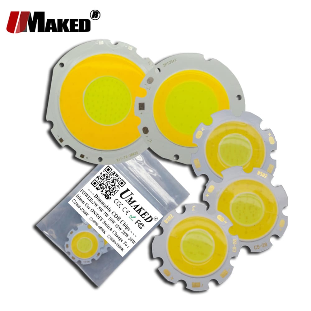 10Pcs LED COB Ball Double Color LED light Beads 3W 5W 7W 10W 15W 24W 30W Integrated SMD diodes for LED Bulb spotlight Light Chip