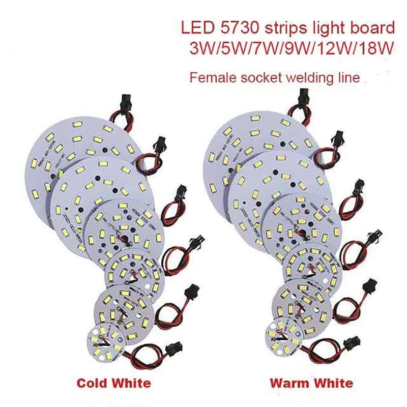High Brightness LED 5730SMD Lamp Bead Light Board Bulb Round Transformation Light Source 3-18W 32-100MM With SM Female Terminal