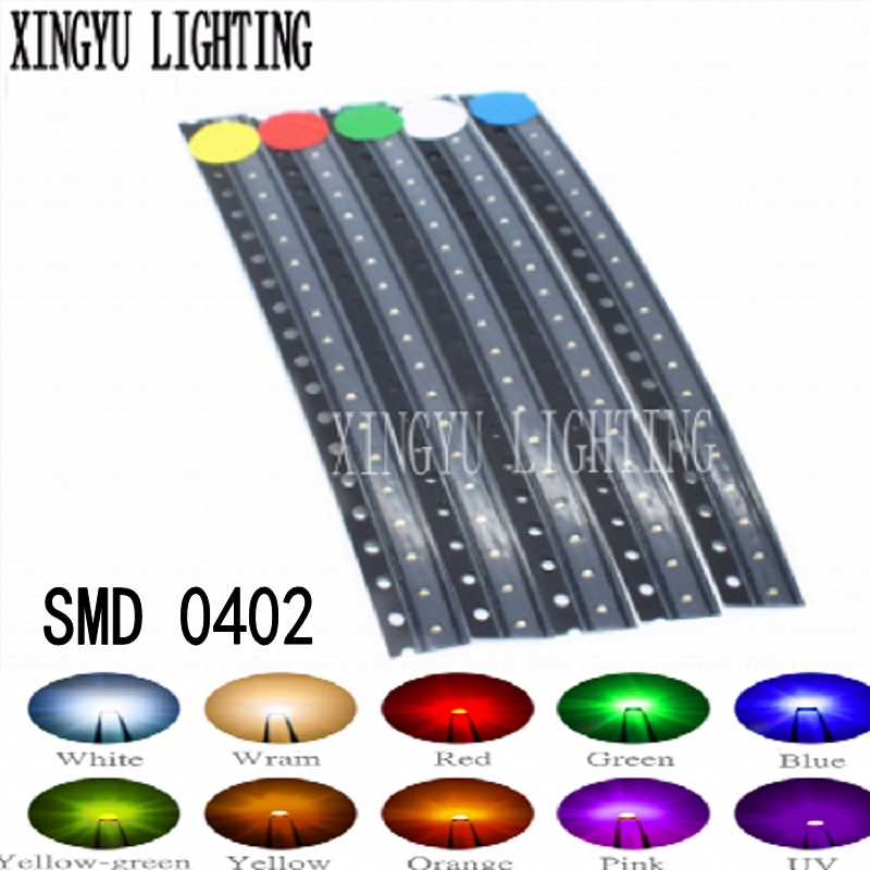 100pcs 0402 SMD LED Emitting Diode Lamp Chip Light Beads Warm White Red Green Blue Yellow Micro Color PCB Circuit SMT  DIY Kit