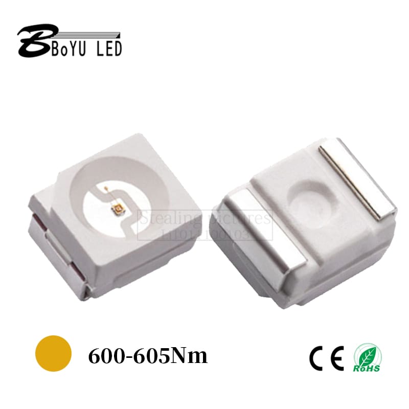 100pcs super bright light emitting diode 3528 smd led lamp beads 3528 orange lamp beads SMD LED220-220MCD 3528 orange light