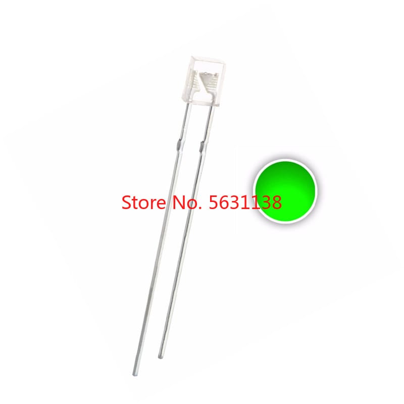 100pcs 2X3X4mm Square LED chip Green 20mA 3V Water Clear DIP-2 2*3*4mm Rectangle LEDS 2PINS Lamp Ultra Bright Light Beads Diode