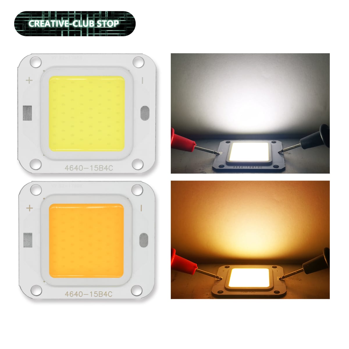 LED COB Chip 20W 40W DC12-14V 46x40mm Lamp Bead Lighting Diode Warm White Cold White LED Matrix For Flood Light Bulbs Spotlights