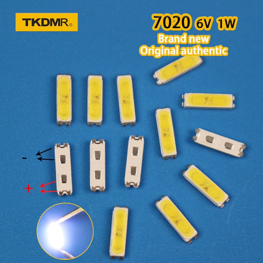 TKDMR 7020 6v in Light Beads 120pcs Backlight 1W 55LM Cool white LCD Backlight for TV TV Application smd 7020 diode
