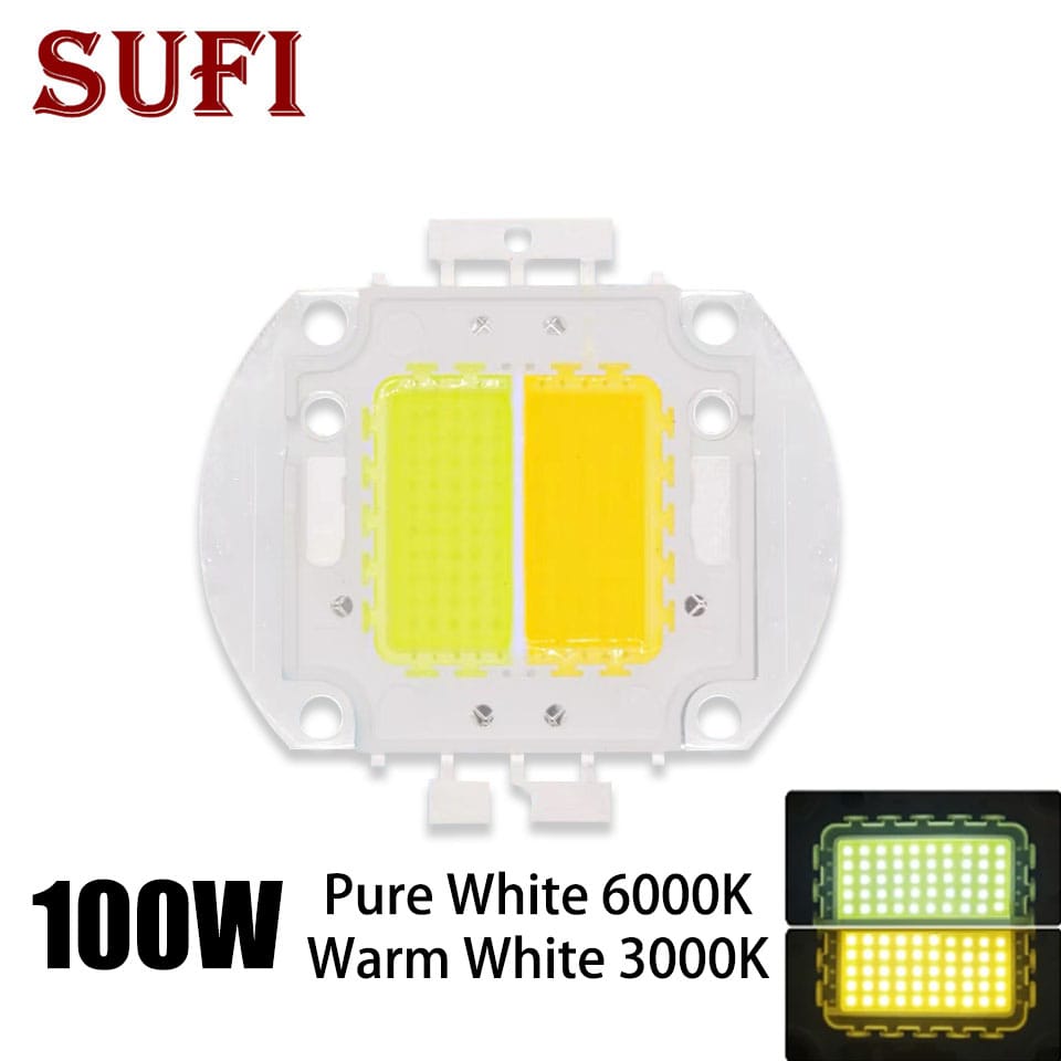 High Power 100W Double Color Temperature Warm White Pure White LED Beads COB LED Chip For Mining Lighting Projection Lighting