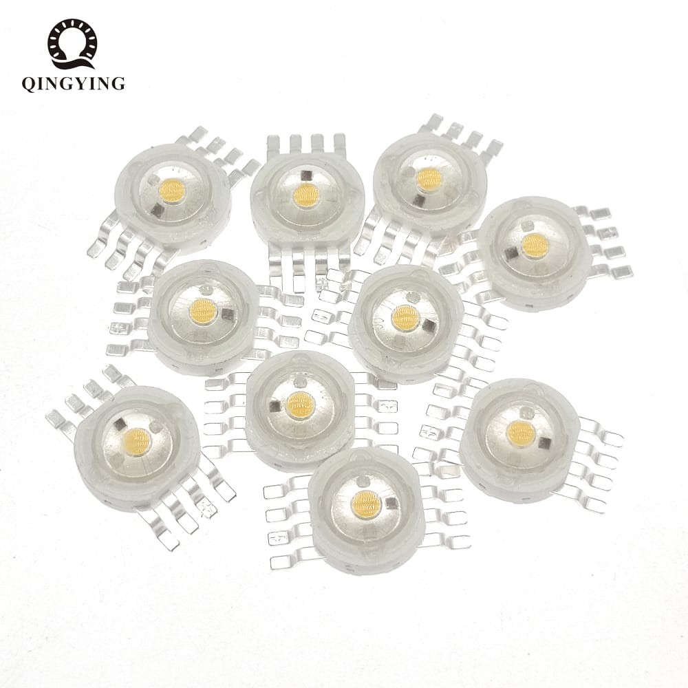 50pcs 4W 4 in 1 RGBW RGBWW Colorful LED Diodes 300mA-350mA High Power LED Chip RGB White&Warm White For LED Stage Lighting Beads