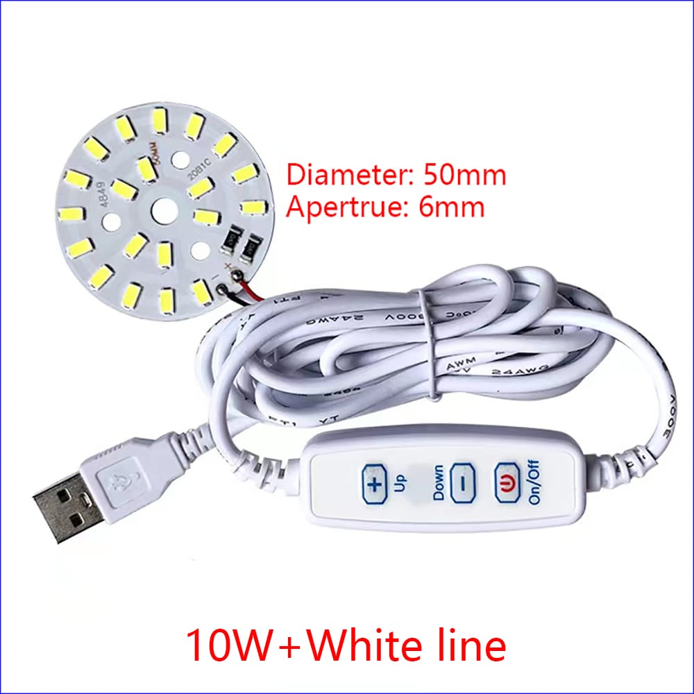 1PCS Input DC5V Dimmable SMD5730 LED Lamp 1W 2W 3W 4W 5W 10W LED Light Beads White Warm White Light With 2 meter line .
