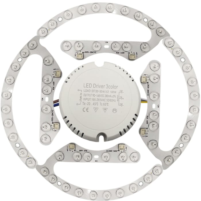 24W 36W 48W 60W 28/32/39/47mm OD Warm Yellow White ARC Fan-Shaped Clear Lens Light Chip SMT SMD LED Base Bulb Lamp Bead Emitter