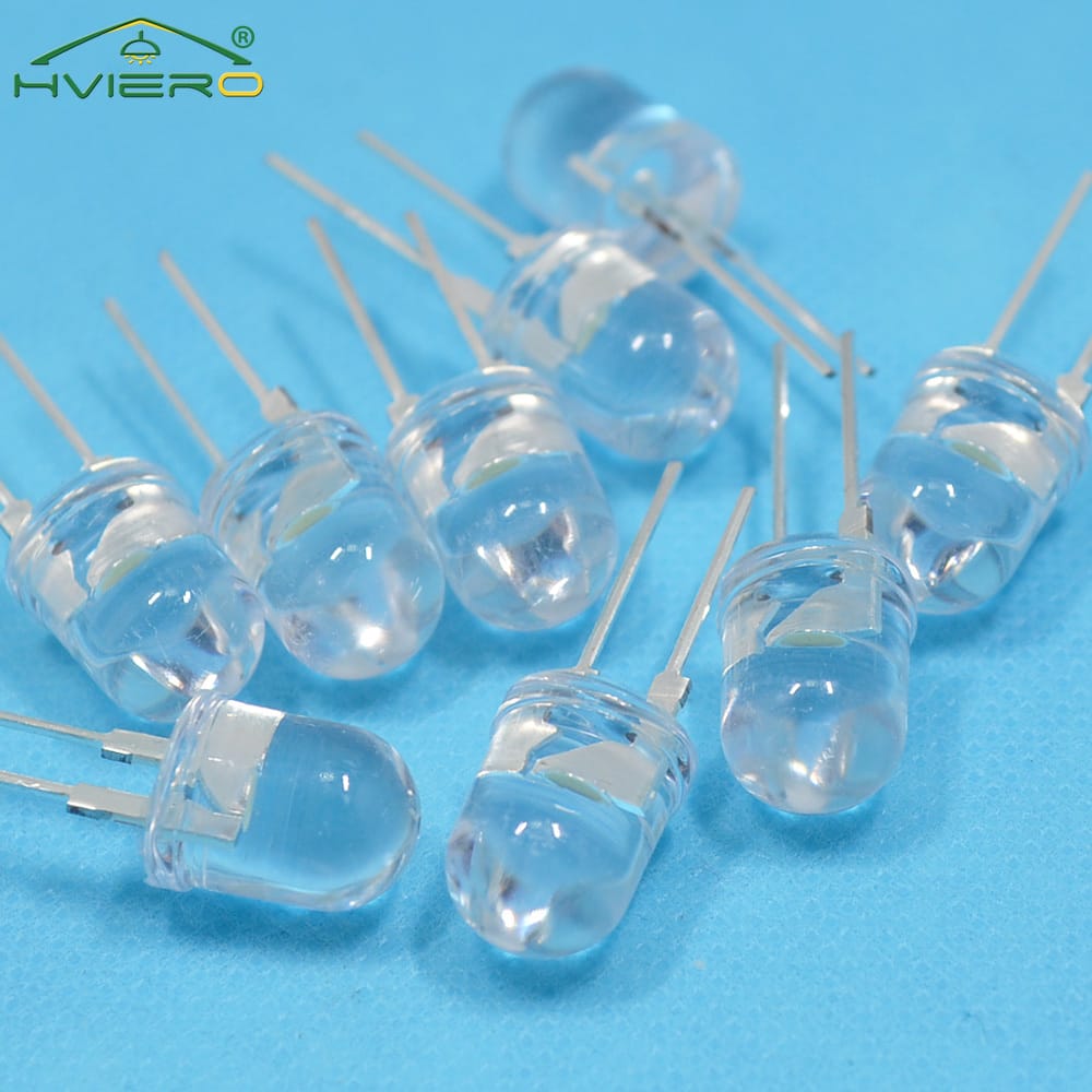 50PCS 10mm Diode Led Round Light Bead in Line 330KMCD High Light-emitting Bulb Decoration advertisement placard atmosphere Neon