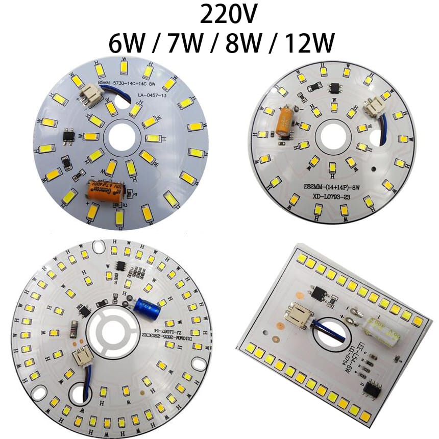 6W 7W 8W 12W 82/85/140mm 55*55mm 220V Free Driver Three Tri-Color Alternating Light Chip SMT SMD LED Base Bulb Lamp Bead Emitter
