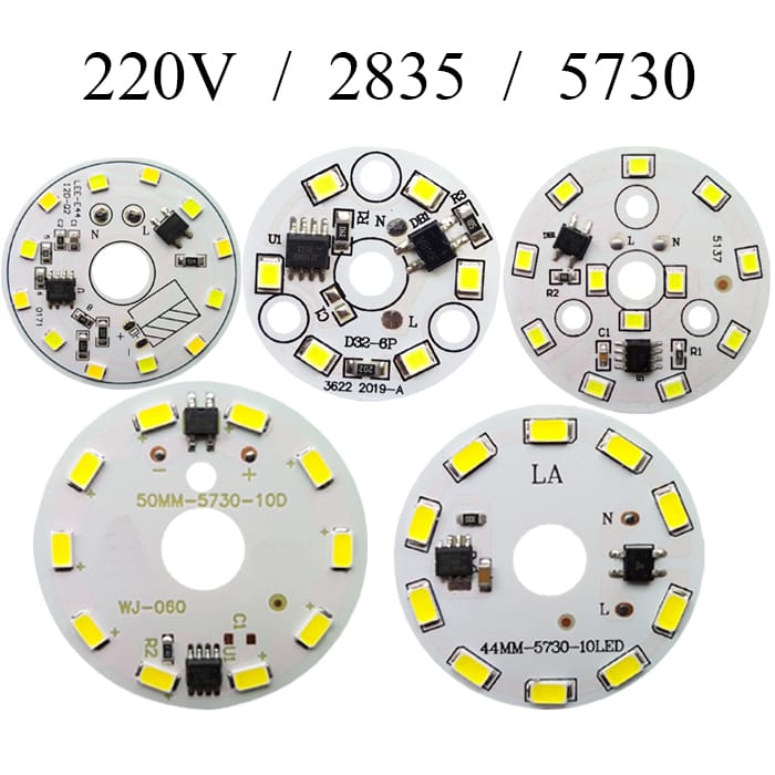 3W 5W 6W 6mm 10mm Bore 2835 5730 220V Chip No Free Driver Three Color Change Red SMT SMD LED Light Base Bulb Lamp Bead Emitter