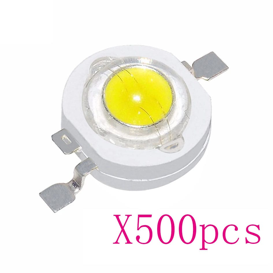 500PCS 3W High power led beads 1W Red Green Blue SMD Chip LED Diodes for DIY Bulb Light Beads Cold Warm white Blue Green