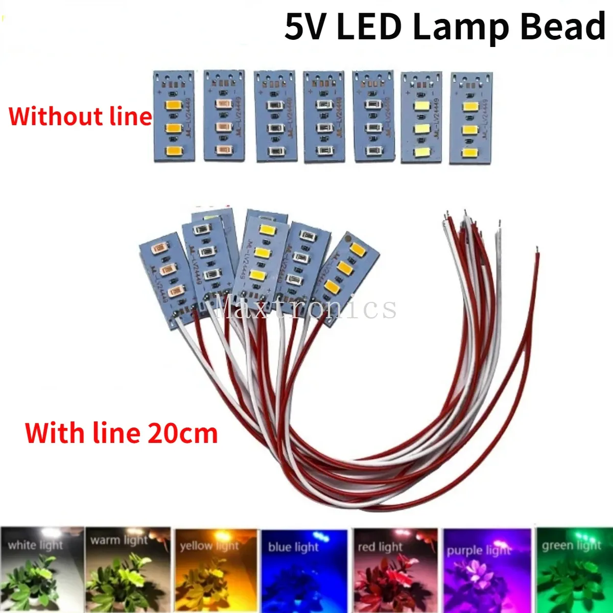 10pcs 5V LED Color Lamp Bead Light Board Bulb High Brightness 5730 SMD 1.5W Red Purple Yellow Green Blue Warm White Light