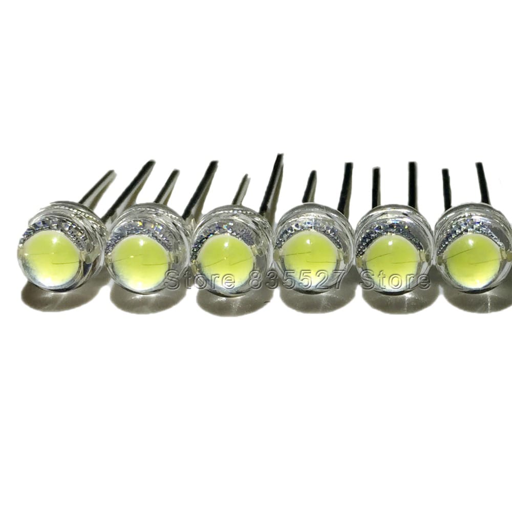 100pcs/lot white 5mm F5 Straw Hat LED Chandelier Crystal Lamp Beads Big Core Chip 6-7LM Light emitting diodes leds DIY lights